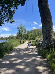 At the end, a little fresh wind on the giant swing.