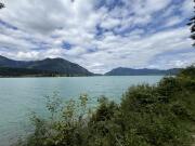 Geschafft! Blick über den Walchensee in Richtung Kesselberg.