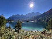 Blick über den Eibsee in Richtung Zugspitze.